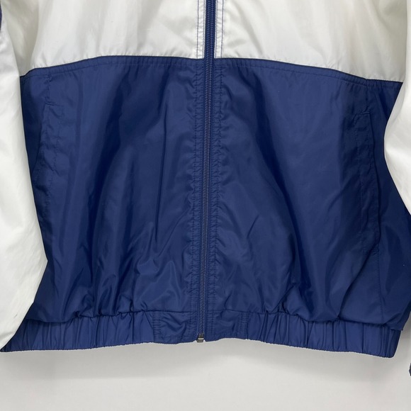 Nike Windbreaker Jacket Women's L Blue White Full Zip Embroidered Logo Vtg‎ 90's - Picture 3 of 10
